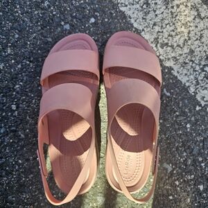 Crocs LiteRide Stretch Sandal Women’s Size 7 Pink Mauve Comfort Slingback 205411